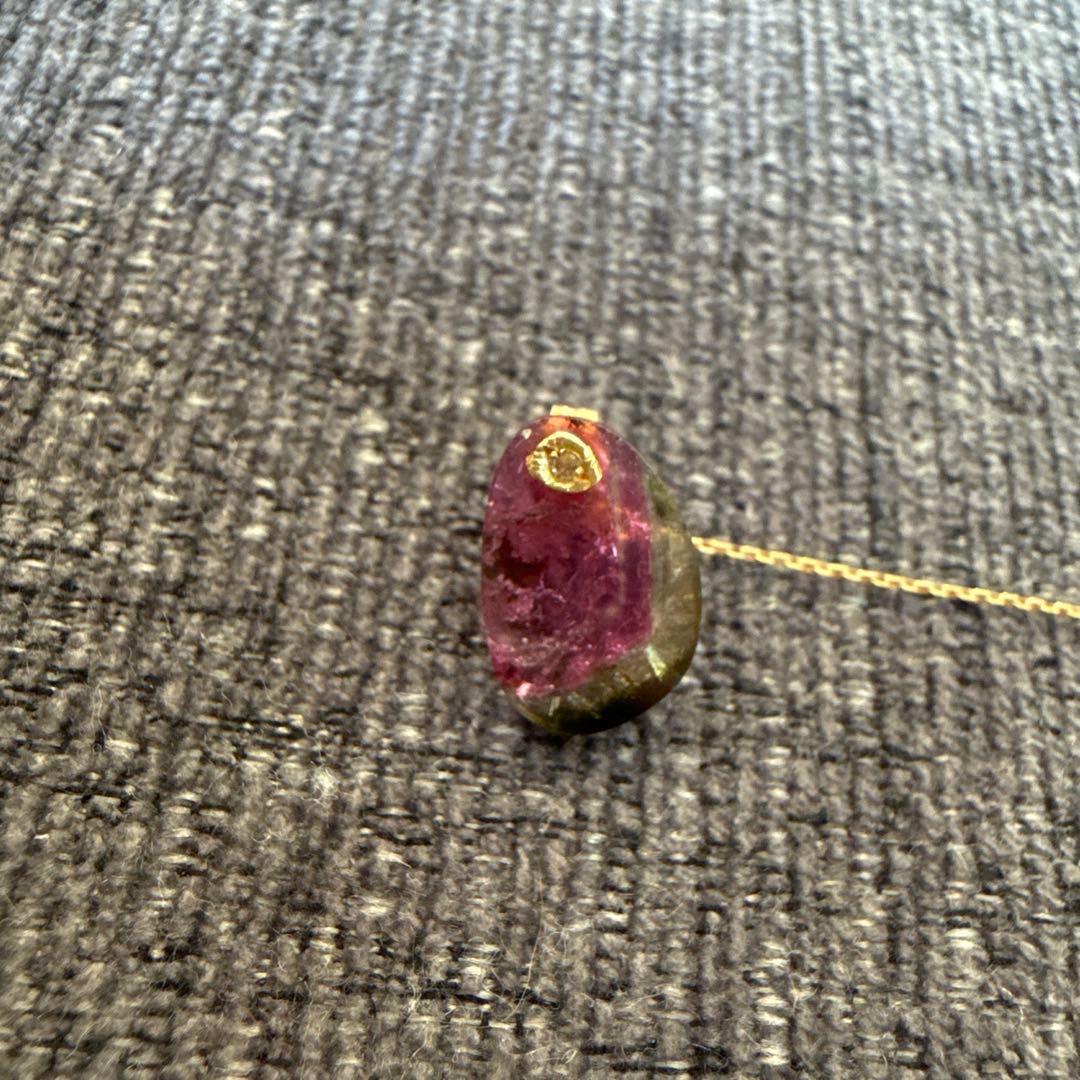 monaka jewellery 天然石ウォーターメロントルマリン ピアス片耳