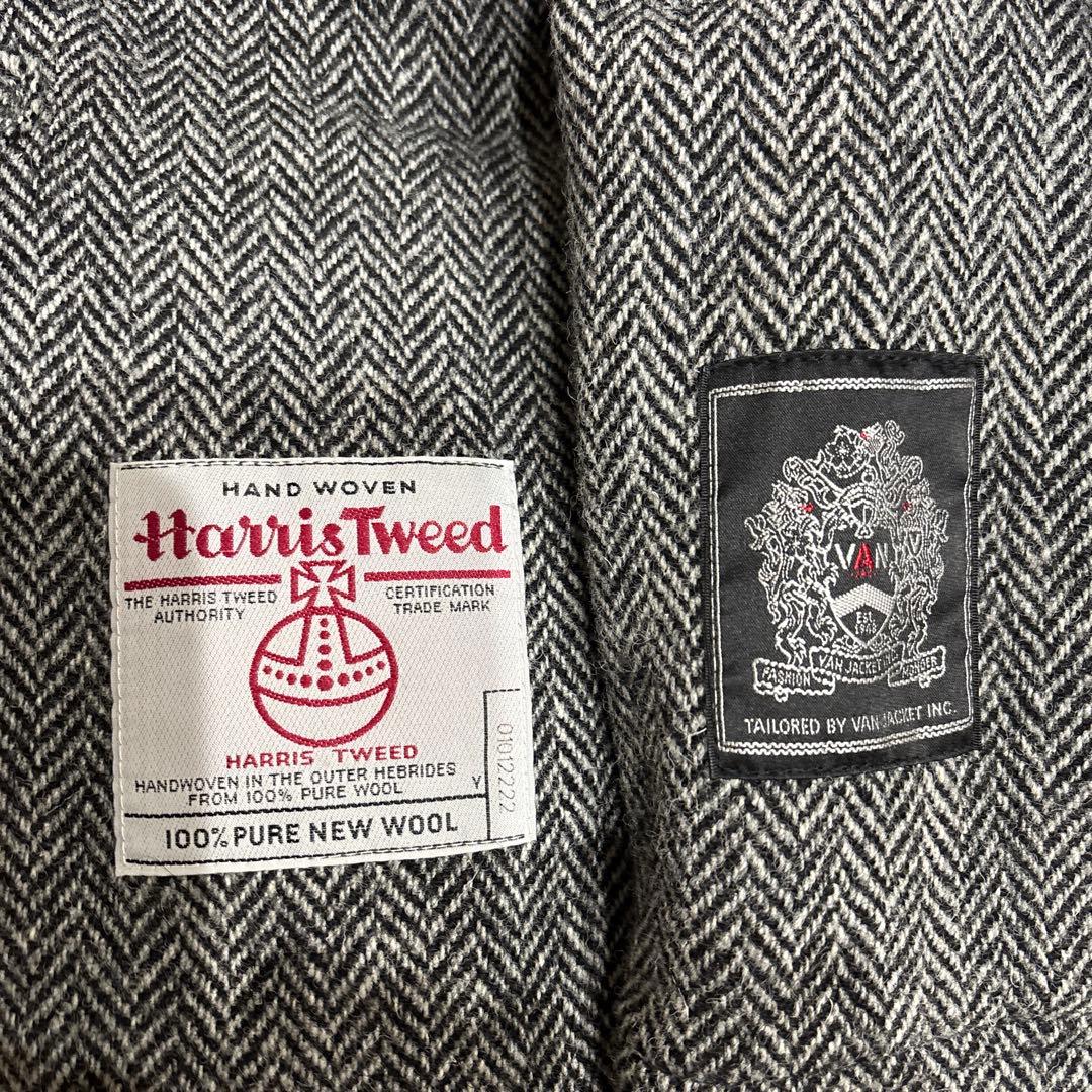 van グレー ダッフルコート ツイード素材