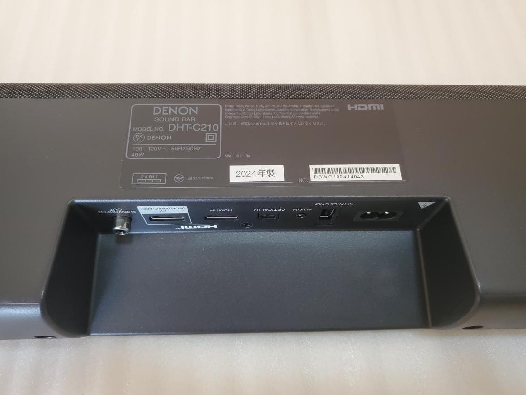 DENONデノンサウンドバーDHT-C210K 2024年製
