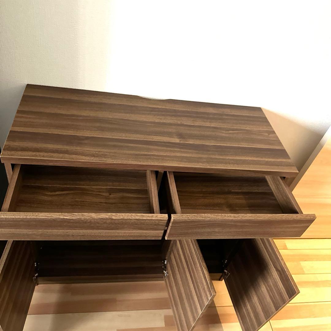 送料込み ウォルナット調チェスト　棚　収納家具　美品