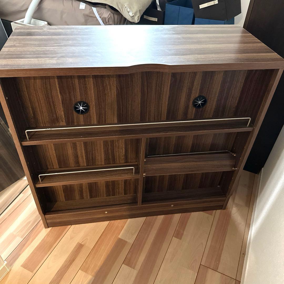 送料込み ウォルナット調チェスト　棚　収納家具　美品