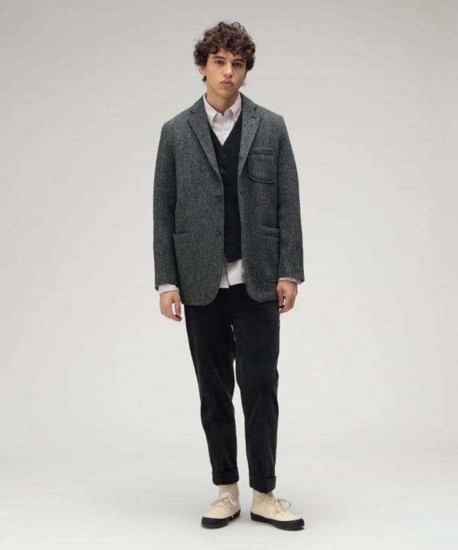 BEAMS PLUS ハリスツイードヘリンボーンテーラードジャケット