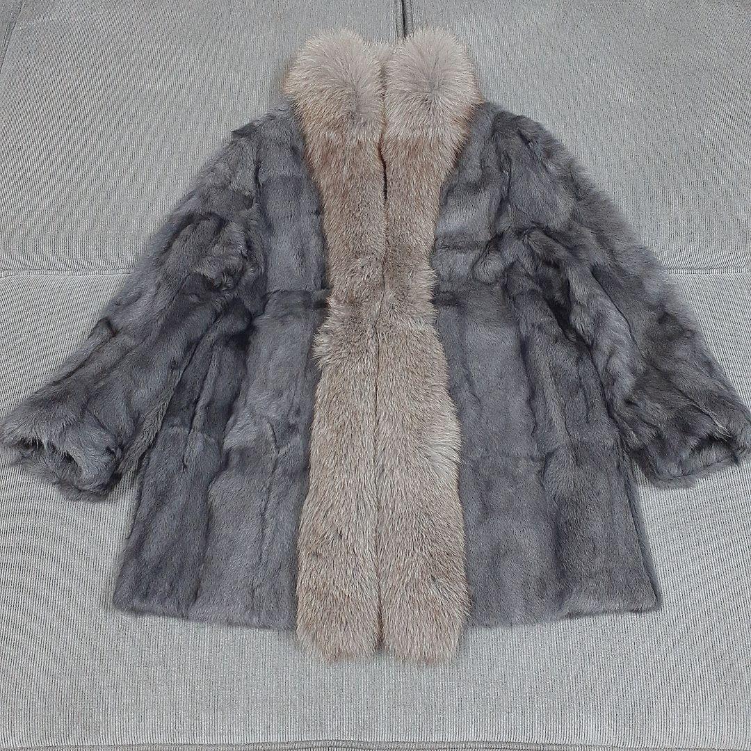 フォックス襟 コート ロシアンリス ミンク