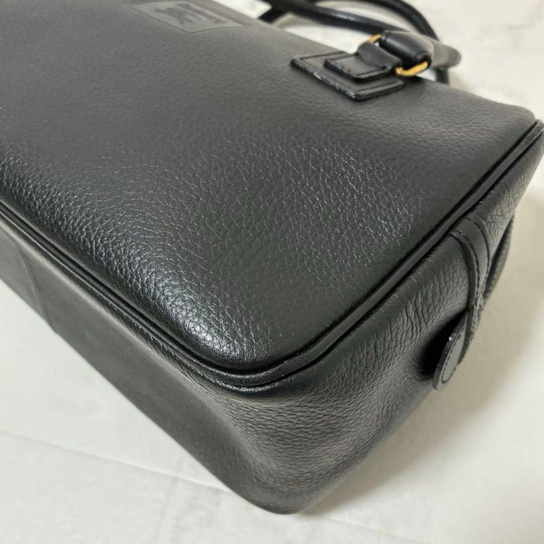 バーバリー　ミニボストン　ハンドバッグ　ノバチェック　ロゴ　レザー　ブラック