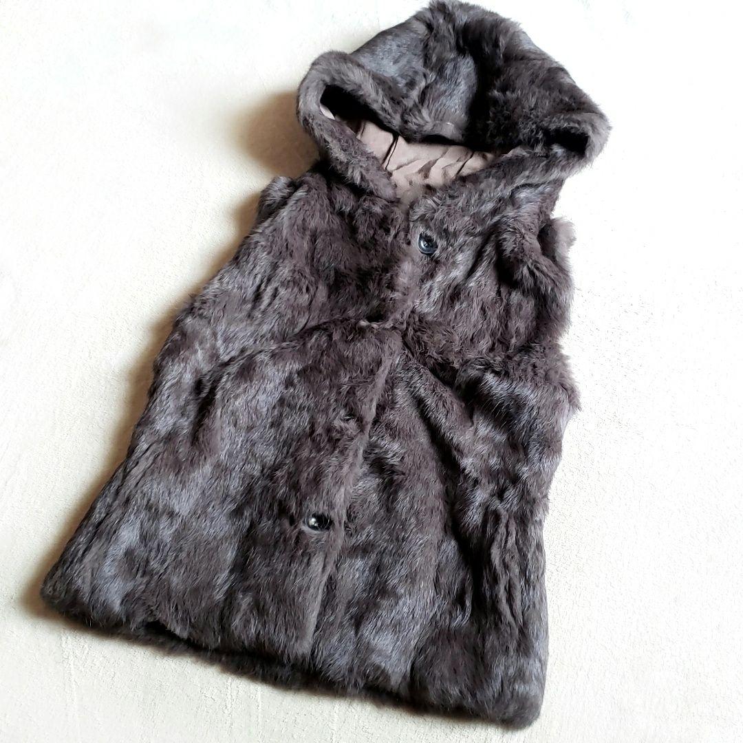 YVES SALOMON　ファーベスト　ラビット　シルク　フランス製