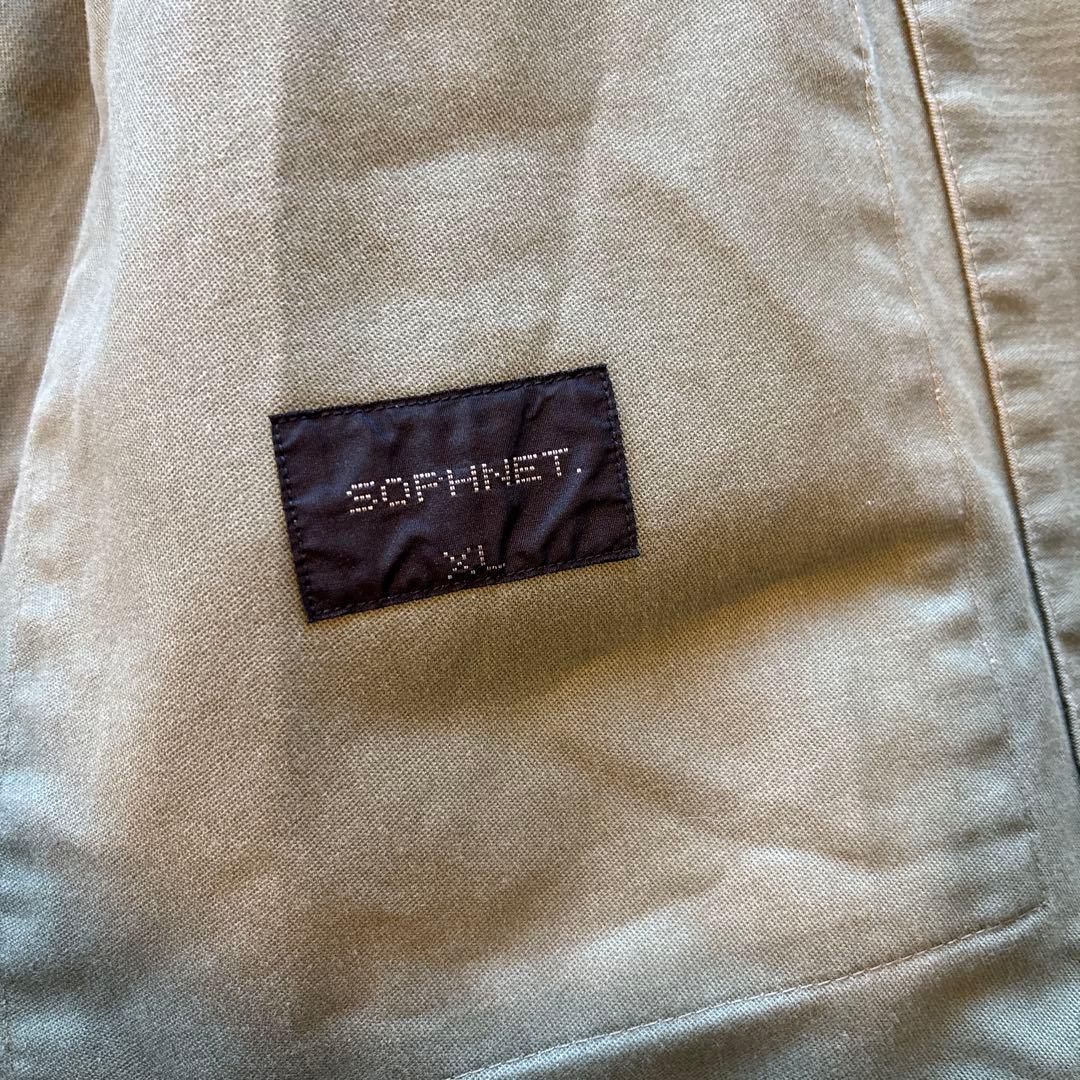 SOPHNET. SHIRT CARDIGAN カーキ ノーカラーJK