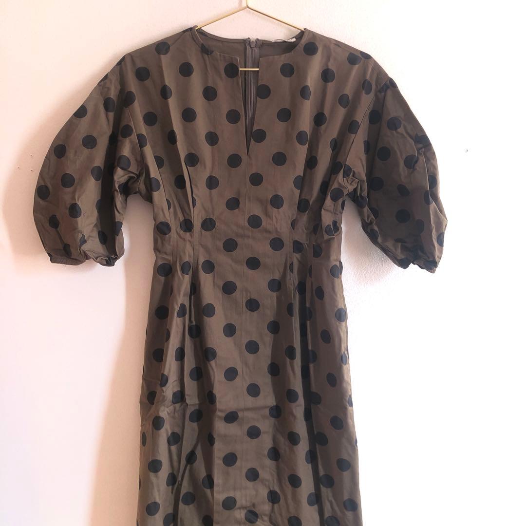 VERMEIL par ienaドットプリントウエストシェイプワンピース