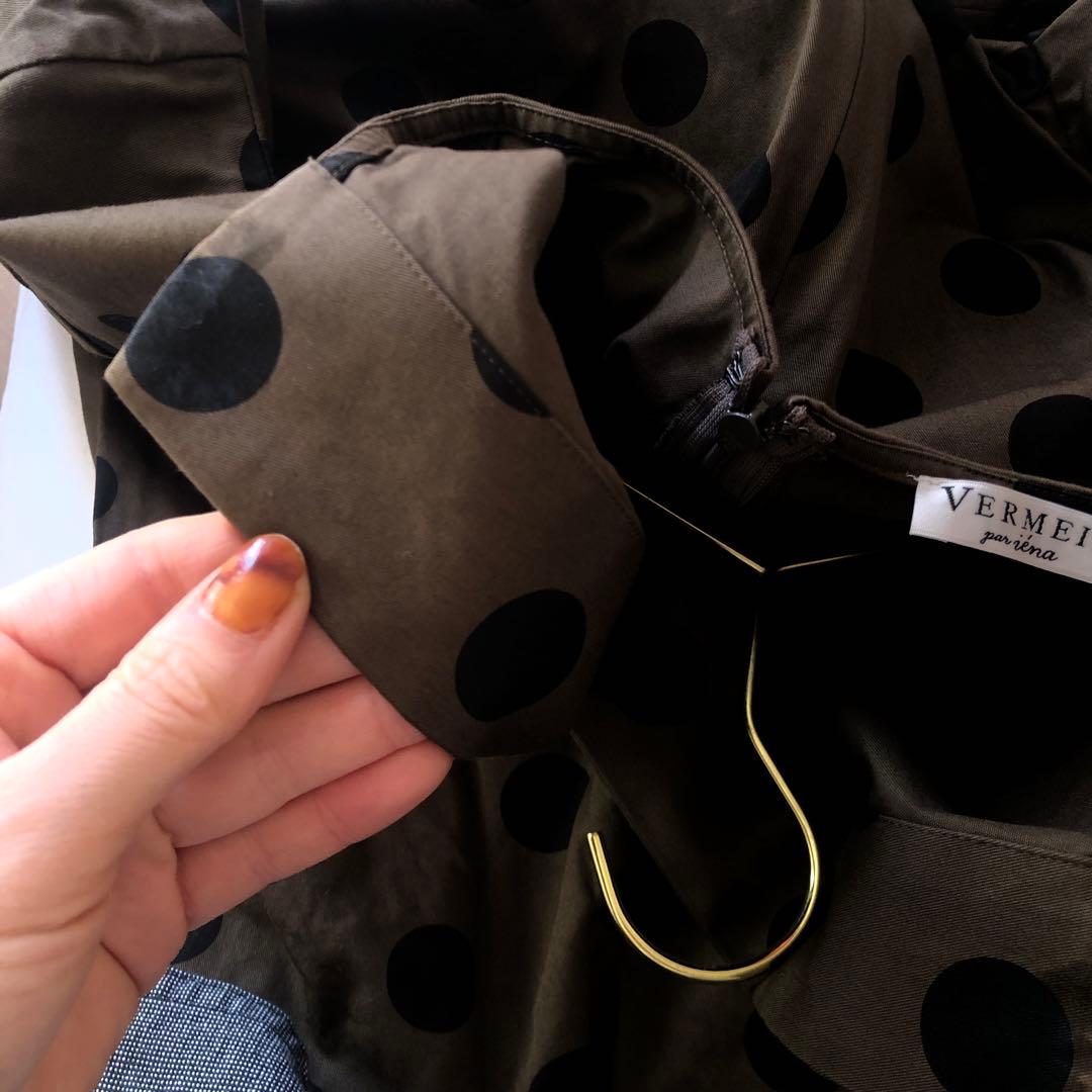 VERMEIL par ienaドットプリントウエストシェイプワンピース