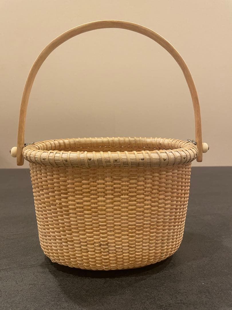 ナンタケットバスケット　Dカン付き　天然素材かごバッグ