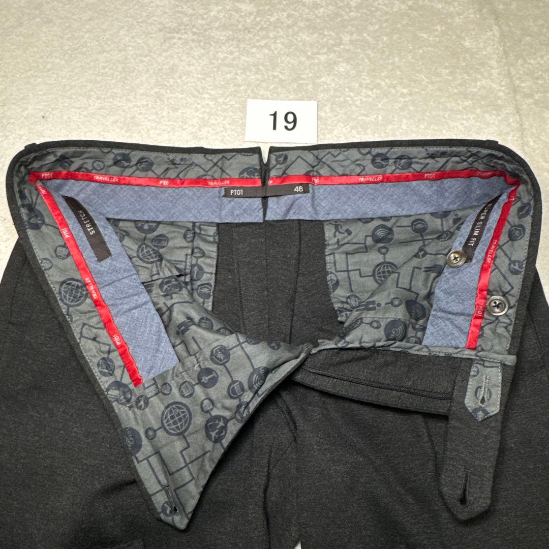 19 極美品　PT01 ピーティーゼロウーノ　スラックス　46 グレー