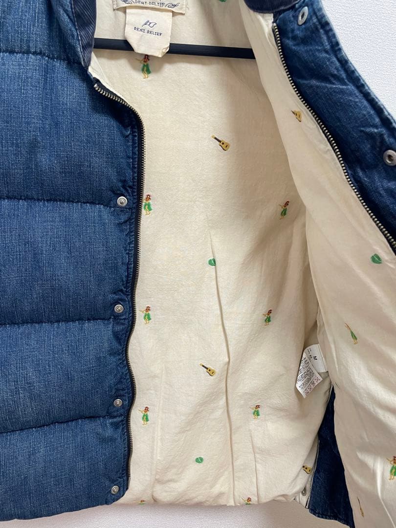 値下げ　レミレリーフ　デニムダウンベスト
