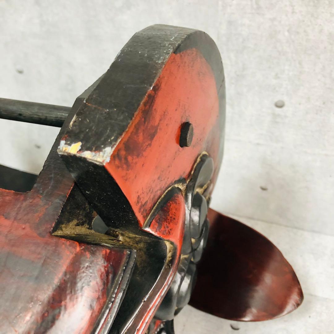 獅子頭 獅子舞 伝統工芸品 朱塗り 漆塗り 手彫り 縁起物 魔除け 中