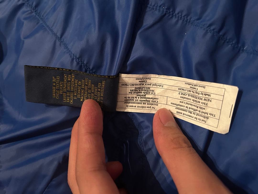 ポロラルフローレン ダウンベスト ビッグポニー フード USA ブルー S