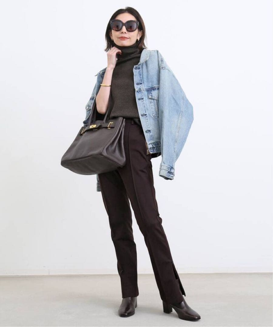 L'Appartement アパルトモン Side Zip Pants ブラウン
