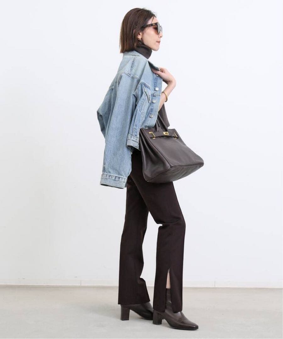 L'Appartement アパルトモン Side Zip Pants ブラウン