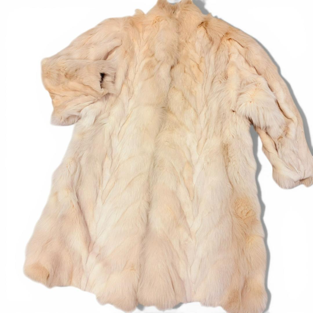 サガフォックス 毛皮コート ファーコート レディース ホワイト フォックスファー