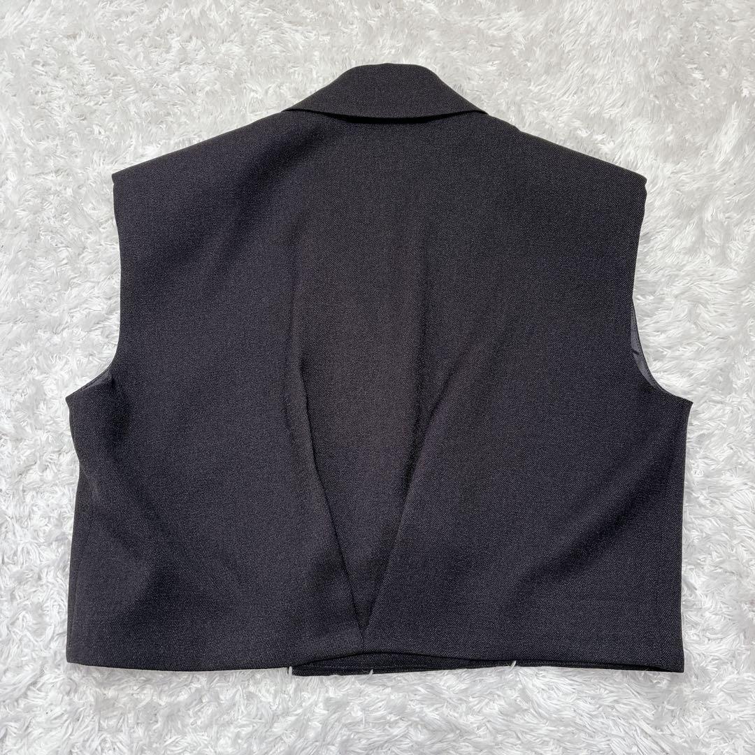 【cygne】 シーニュ　パワショル　ショート丈ジレ ベスト ブラック