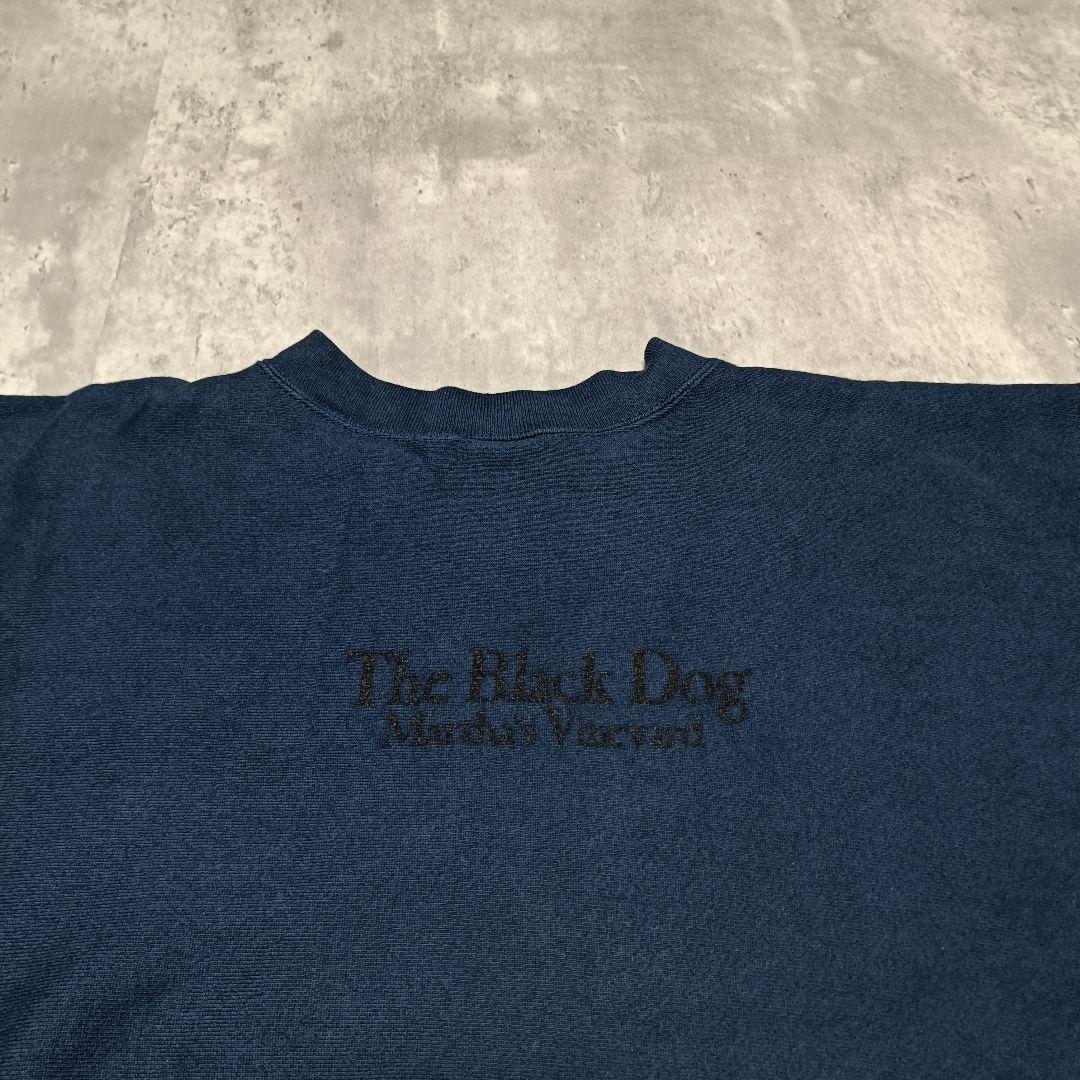 90s USA製 The black dog ネイビー スウェットアニマル XL