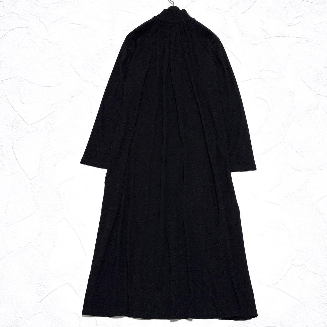 ✨美品✨ヨーガンレール　ロングワンピース　ハイネック　ギャザーネック　コットン