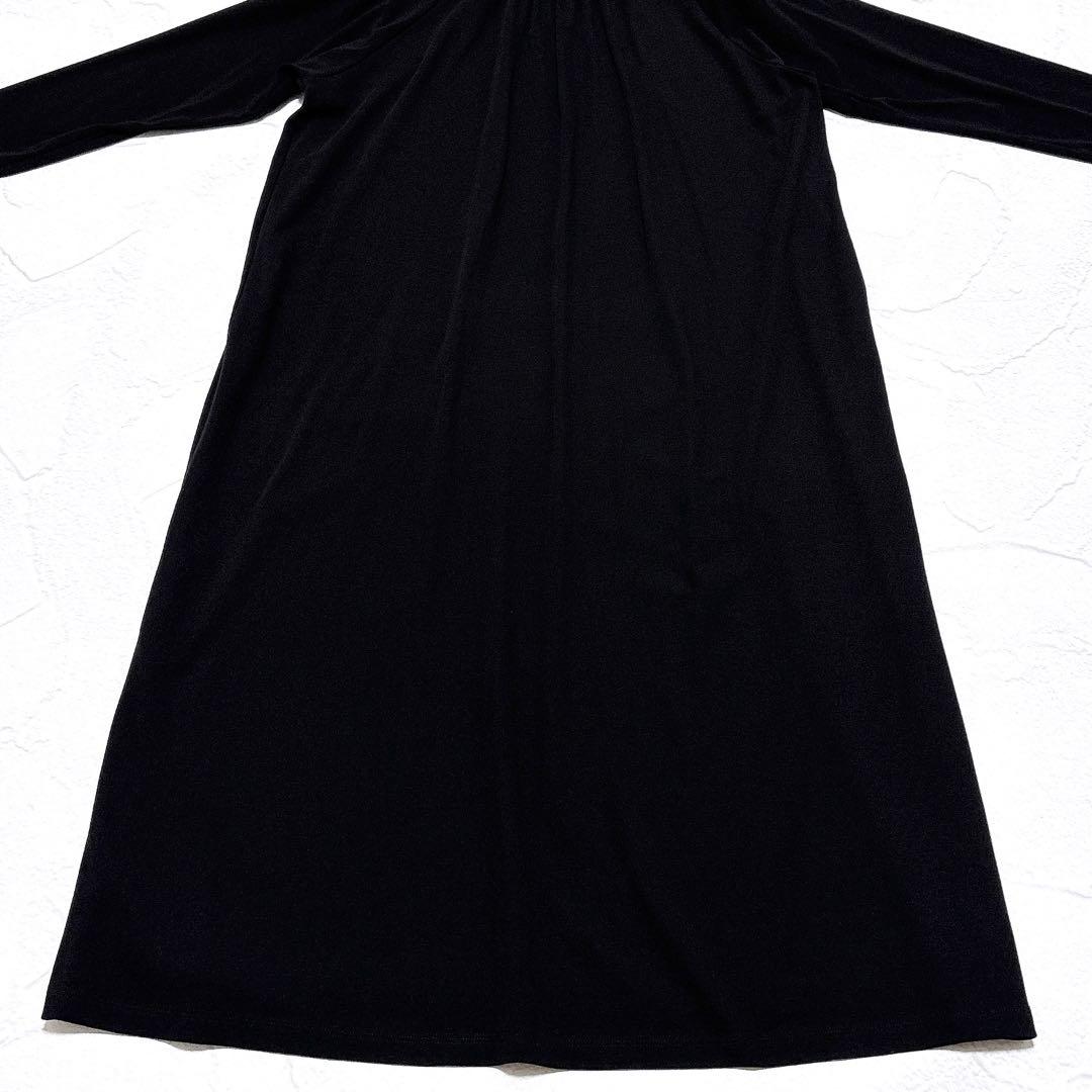 ✨美品✨ヨーガンレール　ロングワンピース　ハイネック　ギャザーネック　コットン