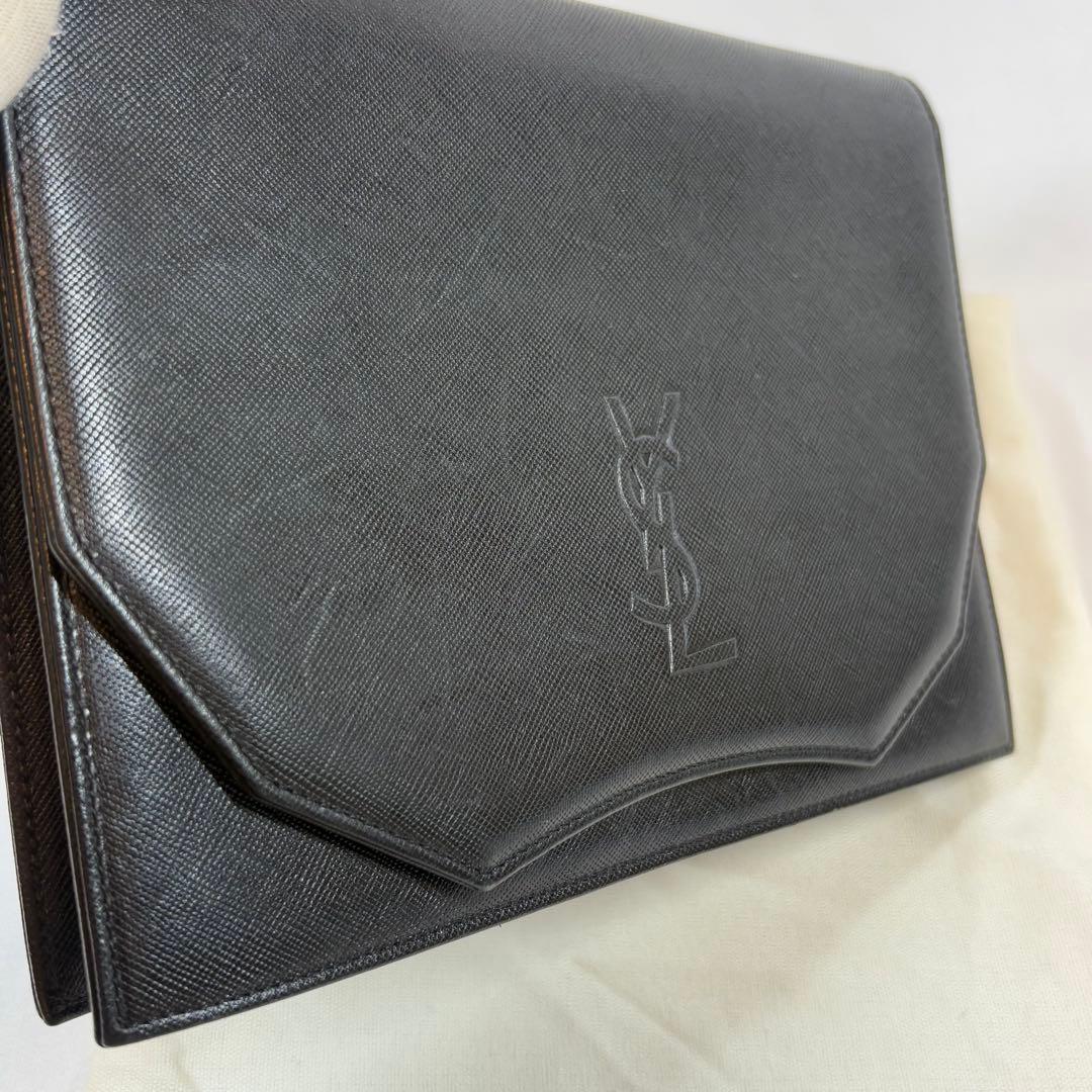 Yves Saint Laurent イヴ・サンローラン レザー クラッチバッグ