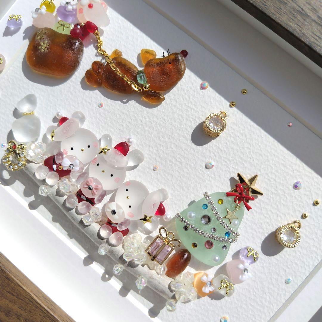 シーグラスアート『 クリスマスの夜に.。.:*☆』他2点