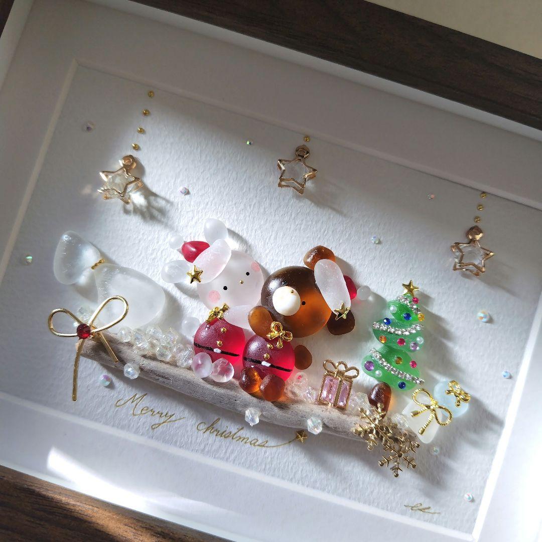 シーグラスアート『 クリスマスの夜に.。.:*☆』他2点