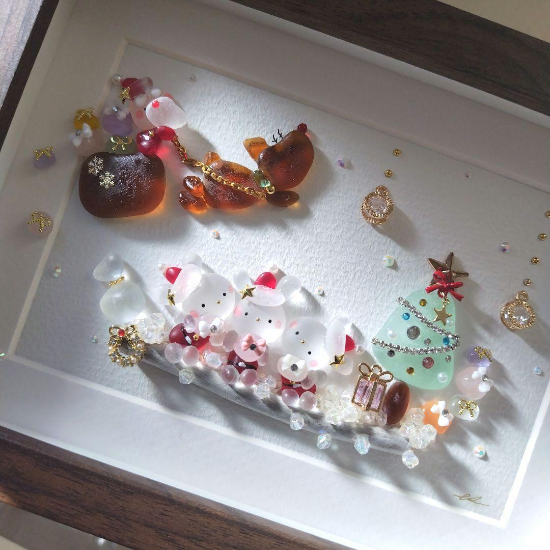 シーグラスアート『 クリスマスの夜に.。.:*☆』他2点