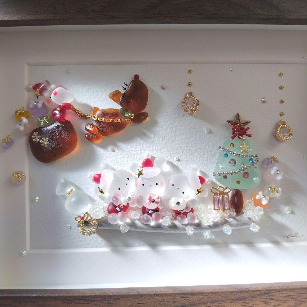 シーグラスアート『 クリスマスの夜に.。.:*☆』他2点
