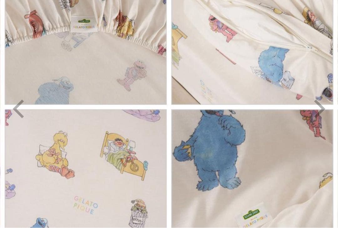 ジェラートピケ　セサミストリート シーツセット シングルサイズ