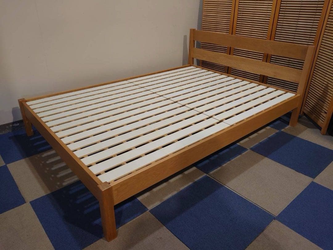 東京都23区送料込 無印良品 ダブルベッドフレーム オーク材(TP04625)