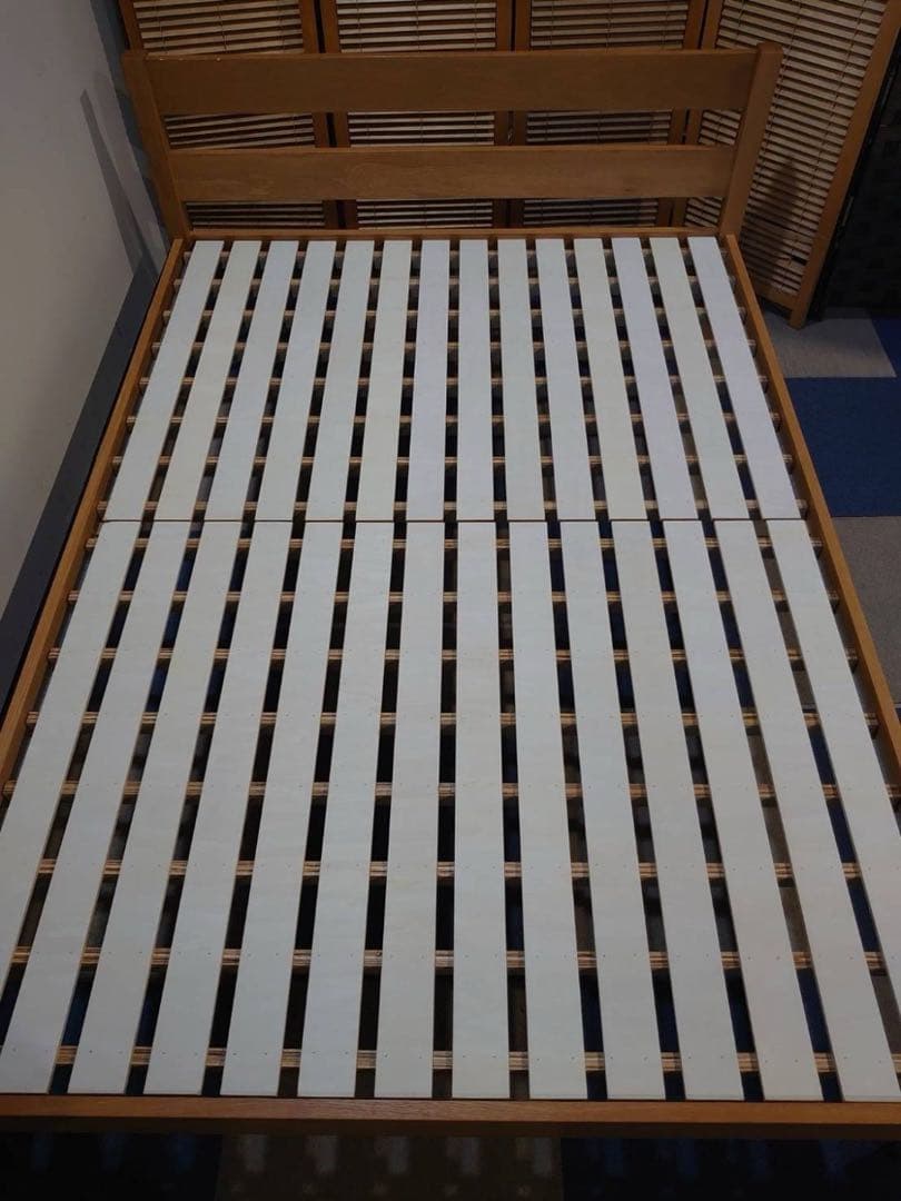 東京都23区送料込 無印良品 ダブルベッドフレーム オーク材(TP04625)