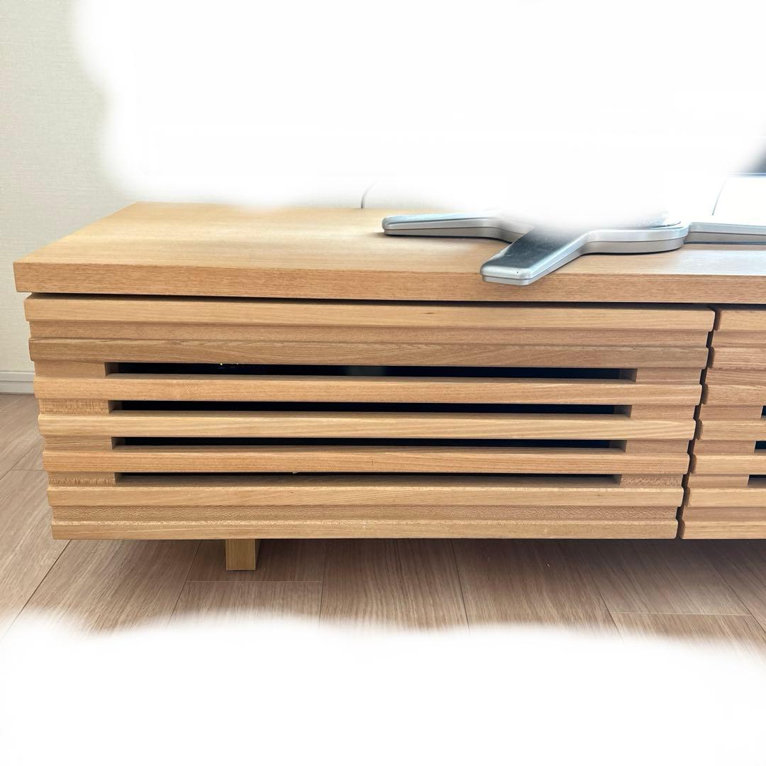 な*き様 unico 木製 テレビ台 スリットデザイン 引戸付き 約幅120cm