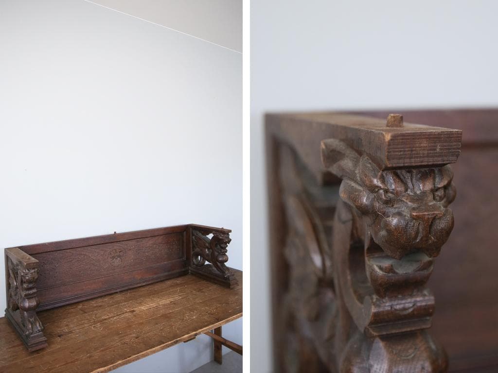 フランスアンティークルイ13世様式古木パーツ/木製壁飾り/オブジェ90-41-3