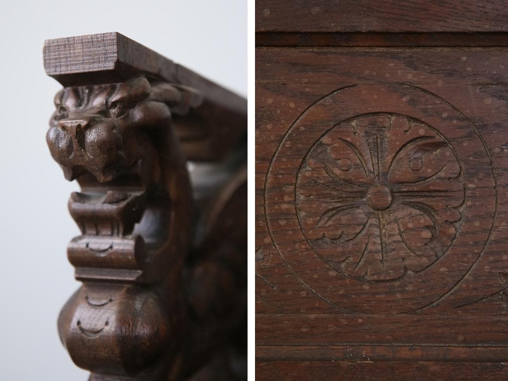 フランスアンティークルイ13世様式古木パーツ/木製壁飾り/オブジェ90-41-3