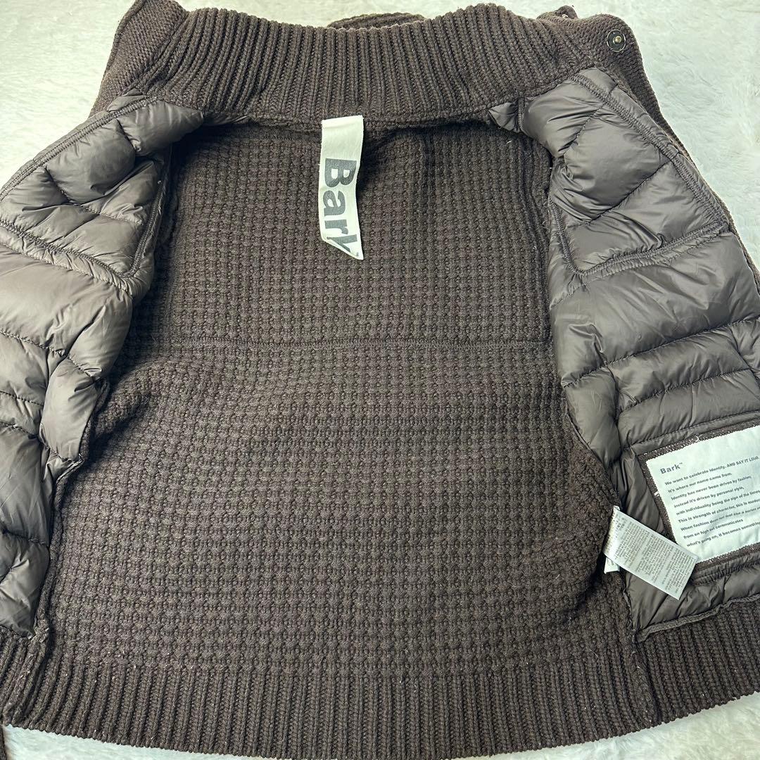 極美品 Bark バーク ニット×ダウン ブルゾン ブラウン