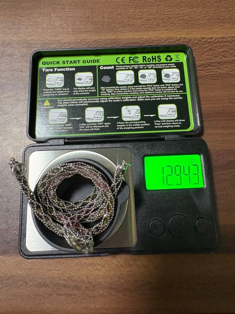 み 豪華 K18WG ネックレス 宝石 12.9g