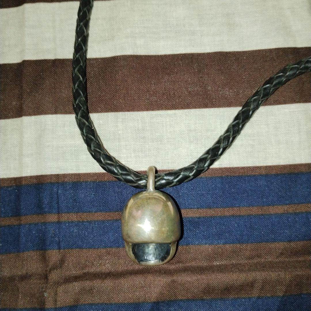 DEALDESIGN スカルペンダント付きレザーネックレス ウォレットハンガー