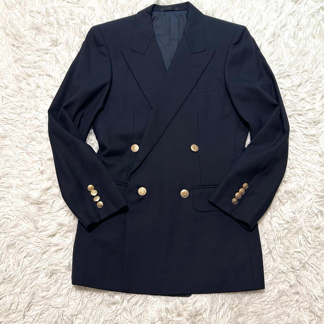希少　バーバリーズ　テーラードジャケット　7 ネイビー系　金ボタン　ダブル