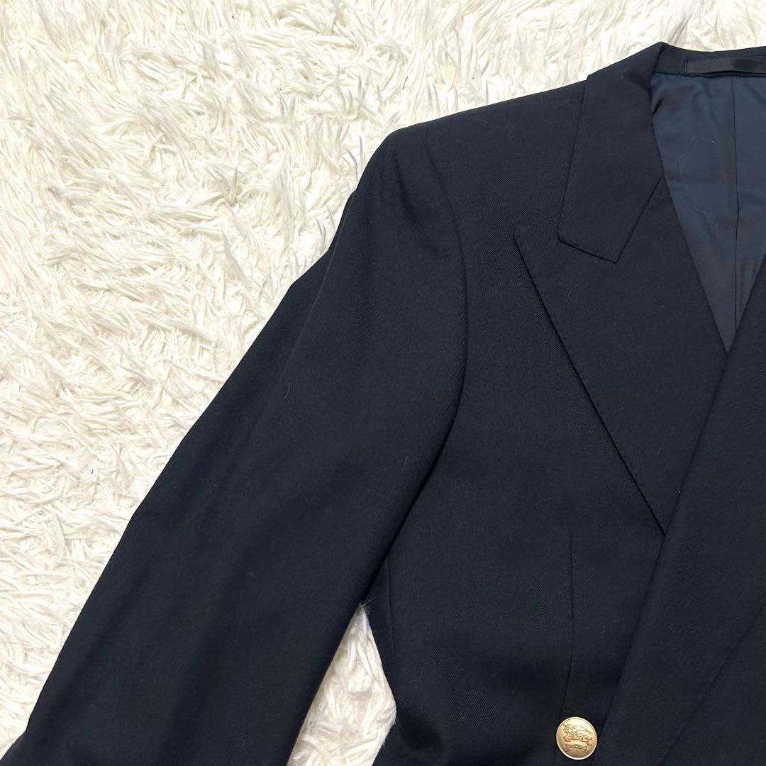 希少　バーバリーズ　テーラードジャケット　7 ネイビー系　金ボタン　ダブル