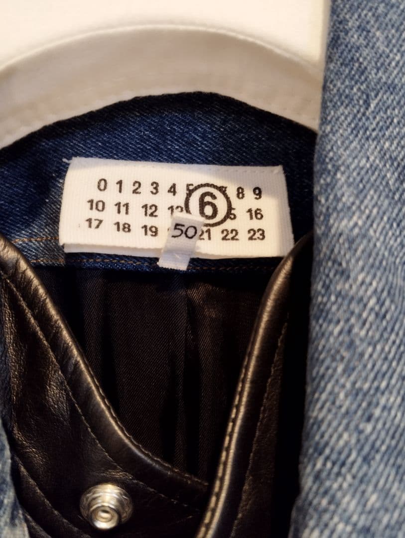 ほぼ新品 MM6 レイヤードデザイン デニム テーラード ジャケットsize50