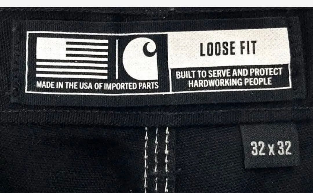 カーハート　ダブルニーブラック　雰囲気抜群　W32 L32 極上フェード