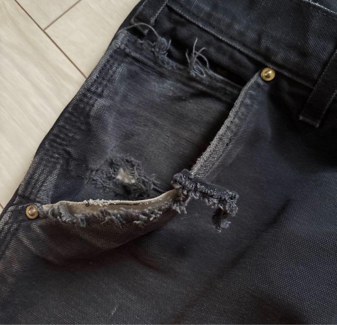 カーハート　ダブルニーブラック　雰囲気抜群　W32 L32 極上フェード