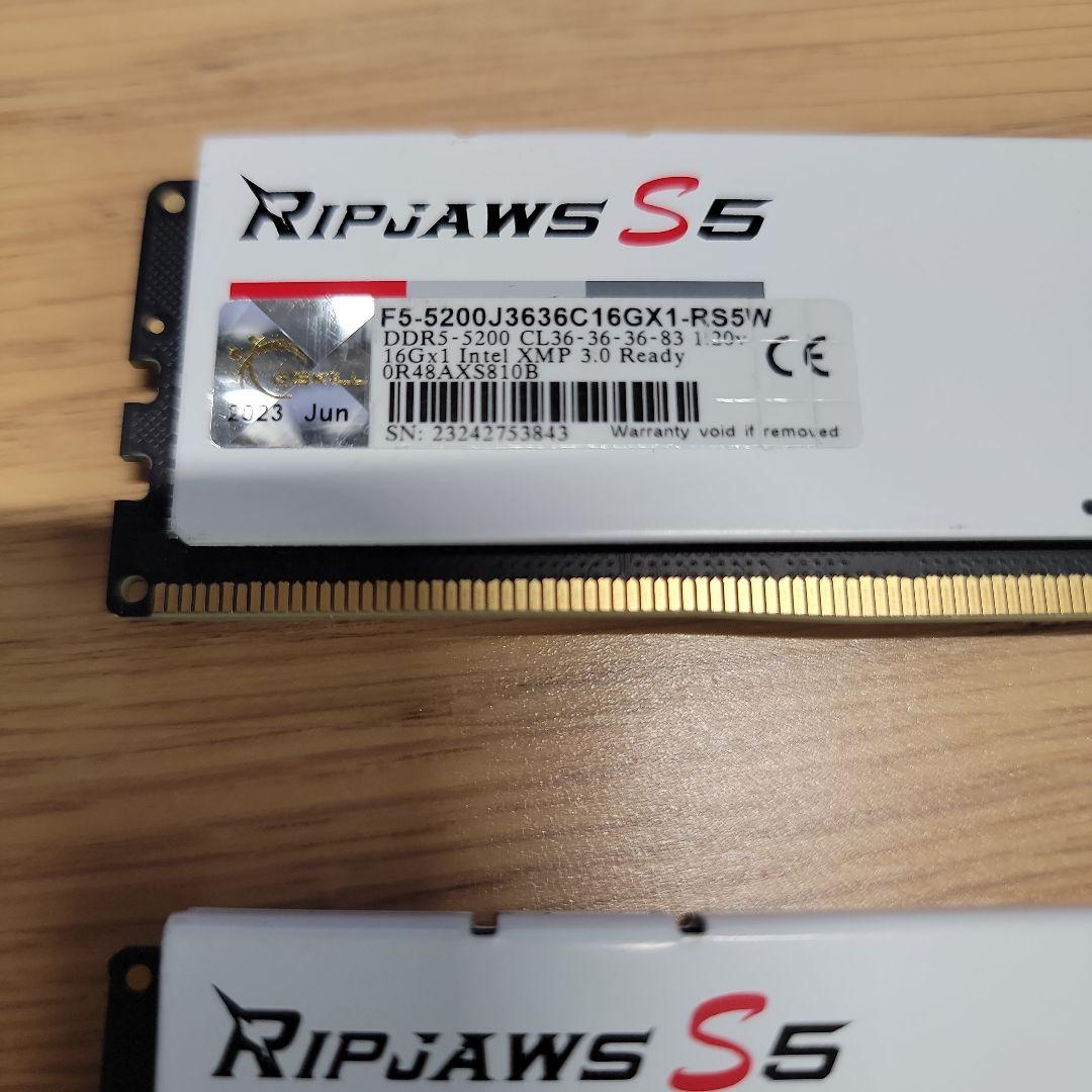 合計32G G.SKILL Ripjaws S5 DDR5 16GB 5200