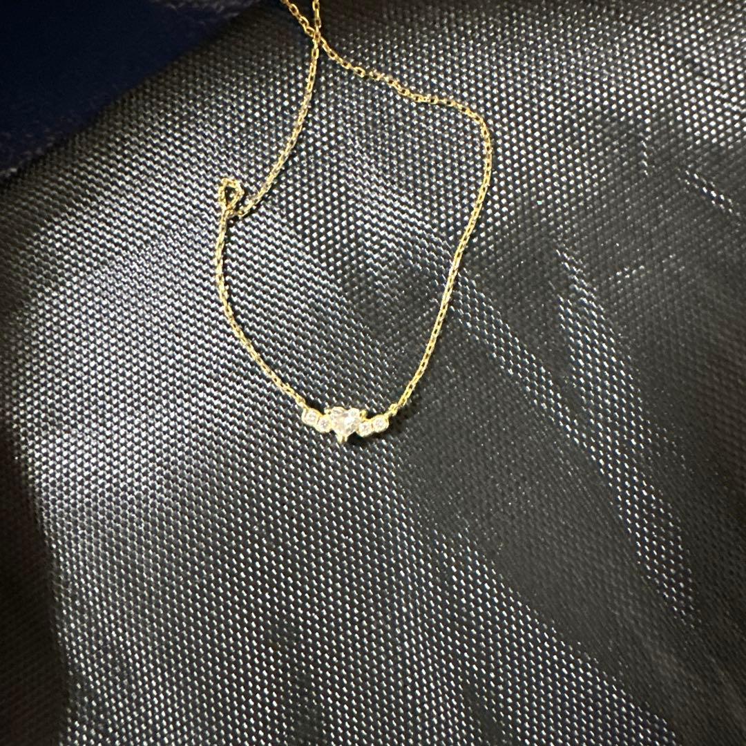 も*ふ様 アーカー AHKAH K18YG ハートシェイプ ダイヤ ネックレス