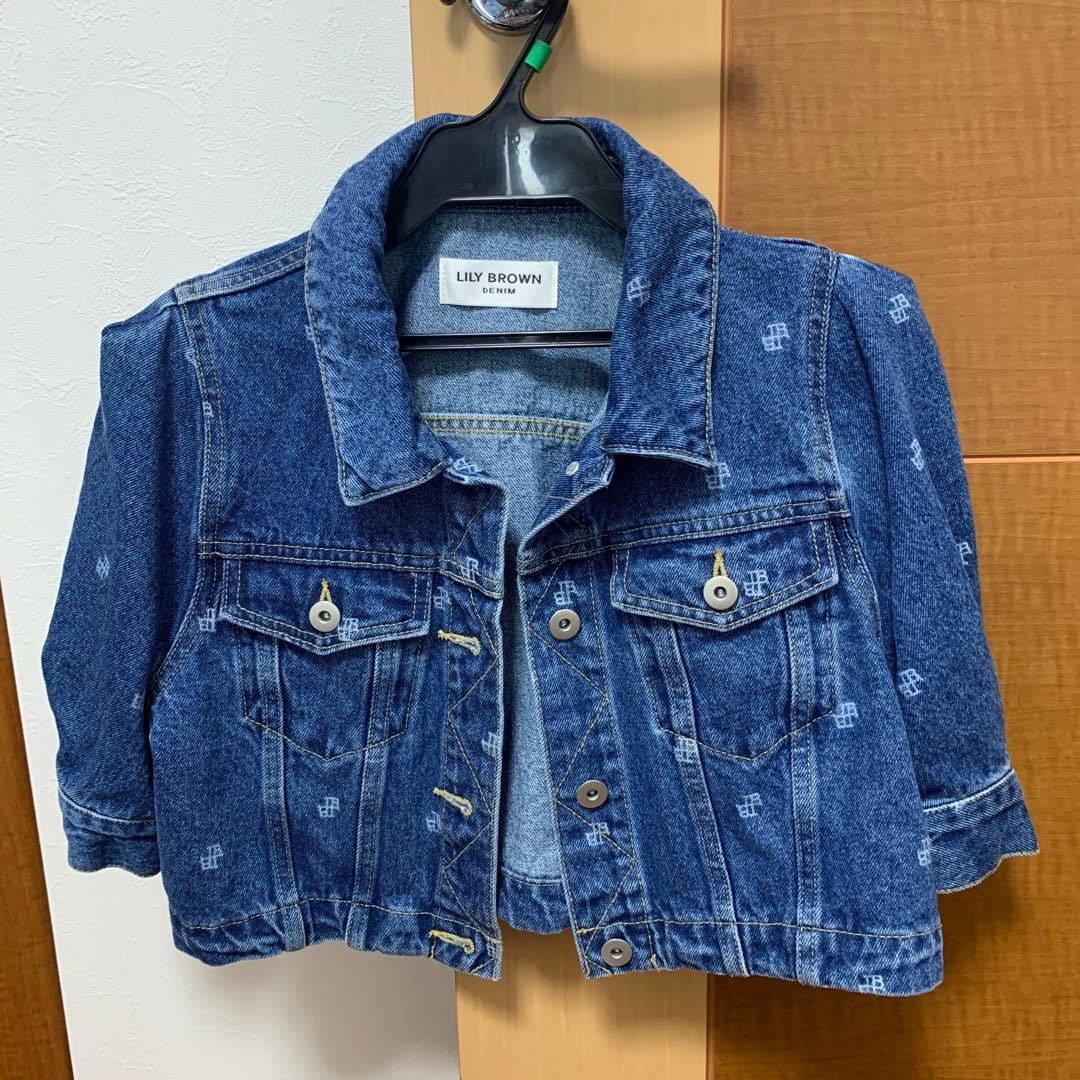 LILY BROWN ハーフスリーブデニムジャケットデニムワイドパンツ