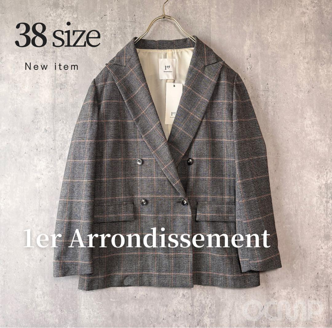 未使用✨プルミエアロンディスモン グレンチェックダブルジャケット テーラード