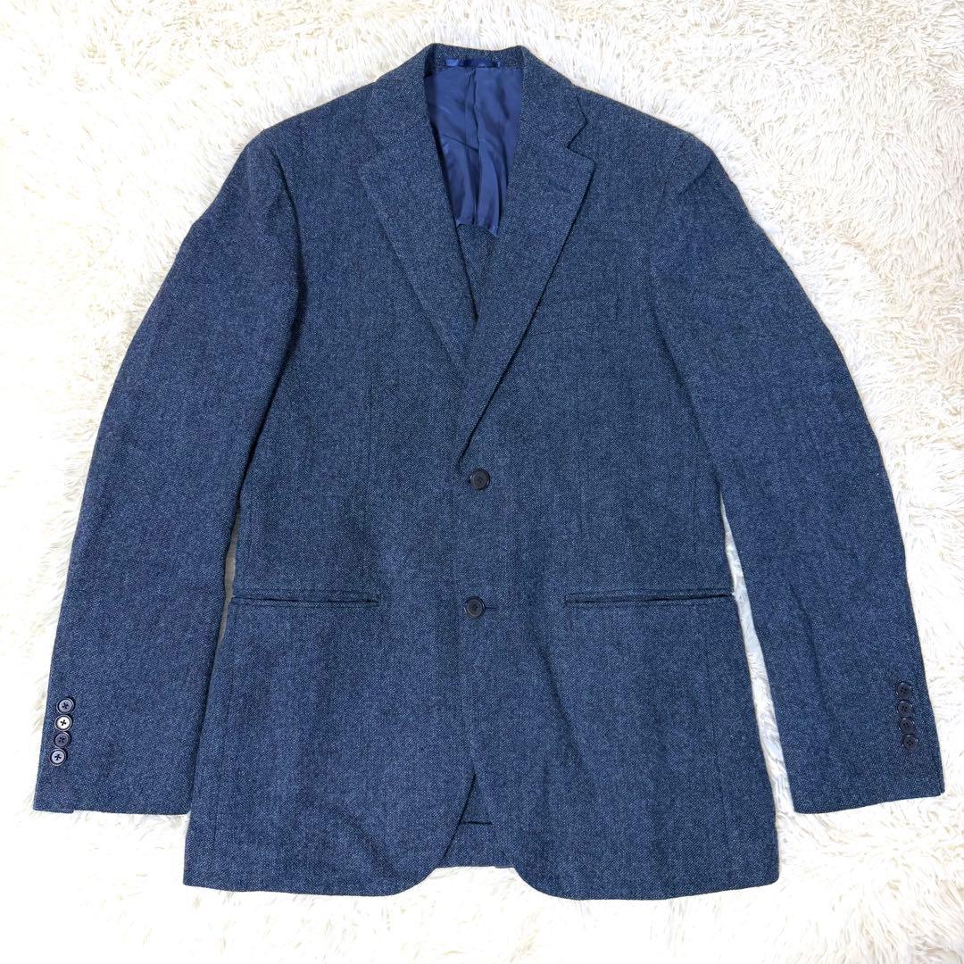 トゥモローランド MOON ウールツイード ジャケット ネイビー 48