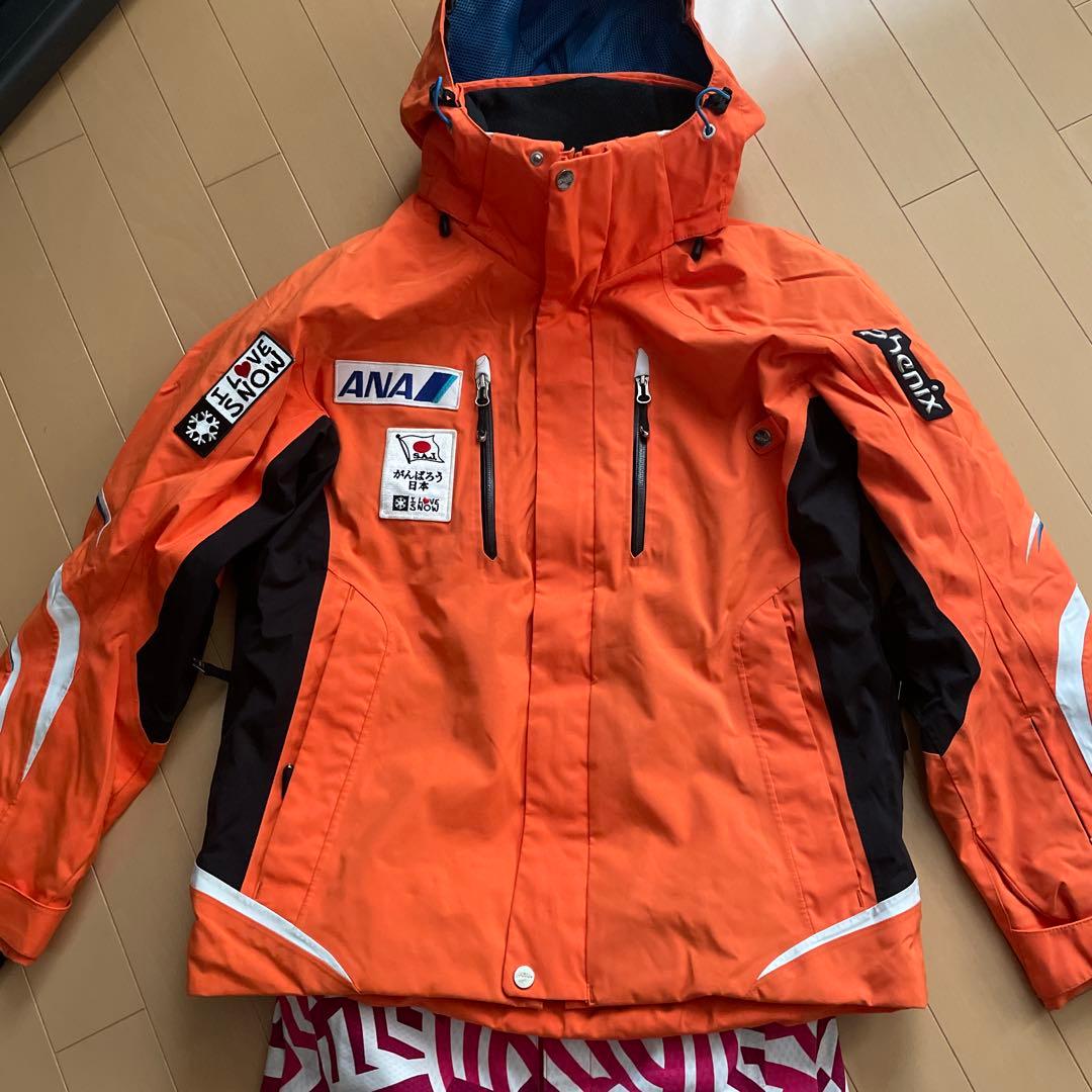 ゆきぽ　phenix オレンジ スキーウェア フード付き　上下