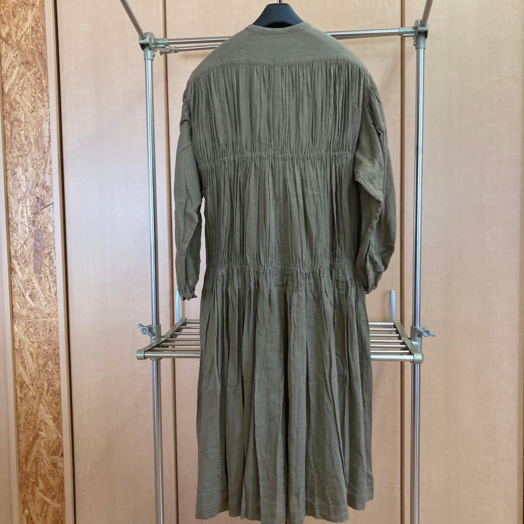 COMME des GARCONS プリーツチュニック 長袖 オリーブグリーン